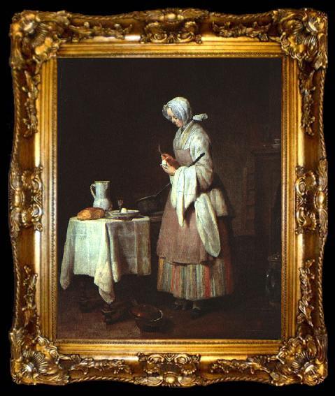 framed  Jean Baptiste Simeon Chardin The Attentive Nurse, ta009-2